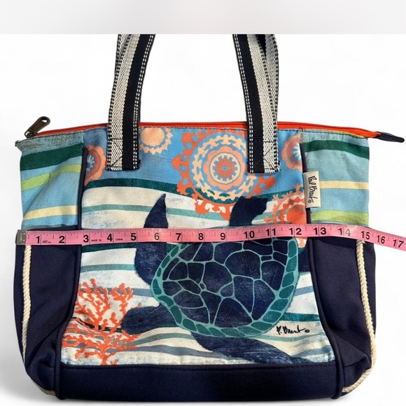 Colorful Turtle Print Tote Bag - Picture 3 of 6